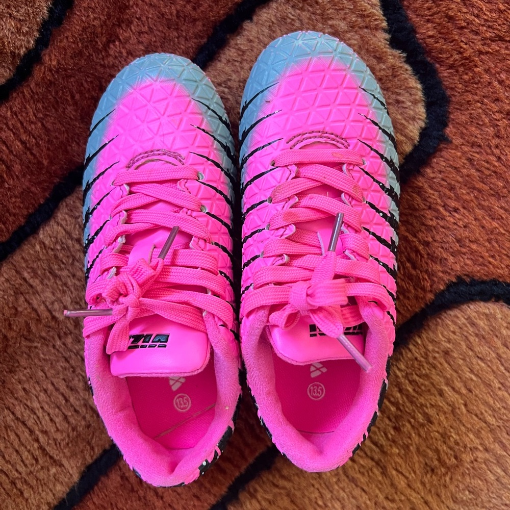 GIRLS PINK VIZARI BOLT FG SOCCER SHOES FOR KIDS